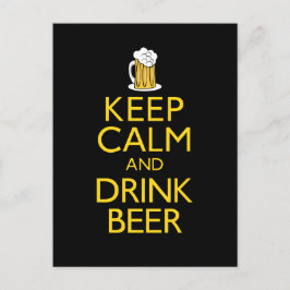 Hou kalm en Drink bier Briefkaart