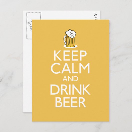 Hou kalm en Drink bier Briefkaart (Voorkant / Achterkant)