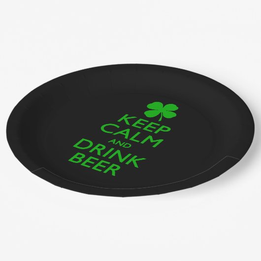 Hou kalm en Drink bier Papieren Bordje (Gekanteld)