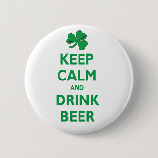 Hou kalm en Drink bier Ronde Button 5,7 Cm