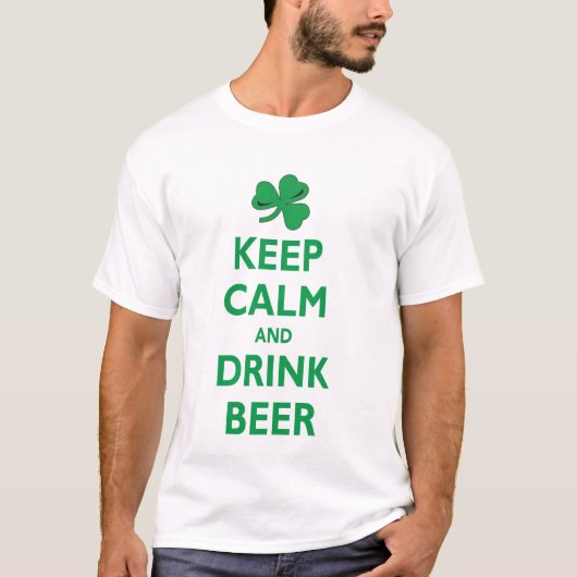 Hou kalm en Drink bier T-shirt (Voorkant)