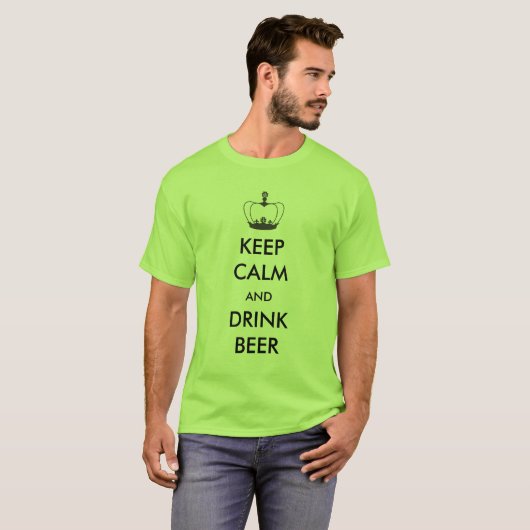 Hou kalm en Drink bier T-shirt (Voorkant volledig)