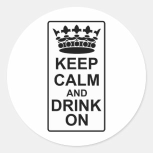 Hou kalm en Drink op - de Britse regering parody Ronde Sticker