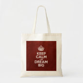 Hou kalm en droomgroot, rood leder, Typografie Tote Bag (Voorkant)