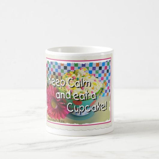 Hou kalm en eet een Cupcake koffie-Mok Koffiemok (Center)