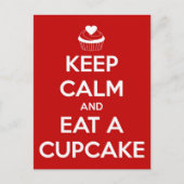 Hou kalm en eet een cupcake rood briefkaart (Voorkant)