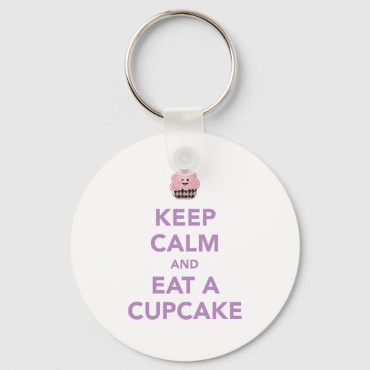 Hou kalm en eet een cupcake sleutelhanger (Voorkant)