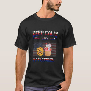 Hou kalm en eet Humor van koekjes T-shirt