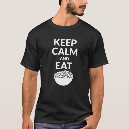 Hou kalm en eet Mac en kaas T-shirt (Voorkant)