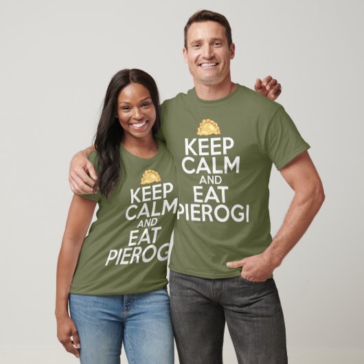 Hou kalm en eet Pierogi Poolse voedseldag T-shirt (Unisex)