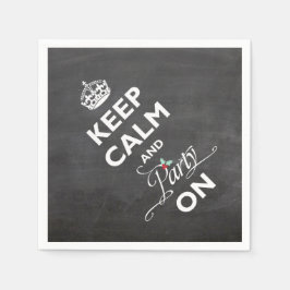 Hou kalm en feest op Chalkboard Funny Holiday Servetten