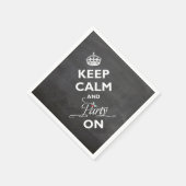 Hou kalm en feest op Chalkboard Funny Holiday Servetten (Hoek)