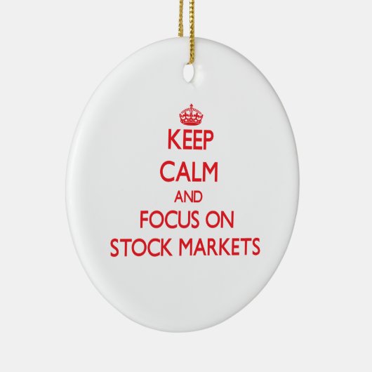 Hou kalm en focus op aandelenmarkten keramisch ornament (Rechts)
