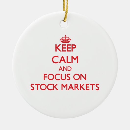 Hou kalm en focus op aandelenmarkten keramisch ornament (Voorkant)
