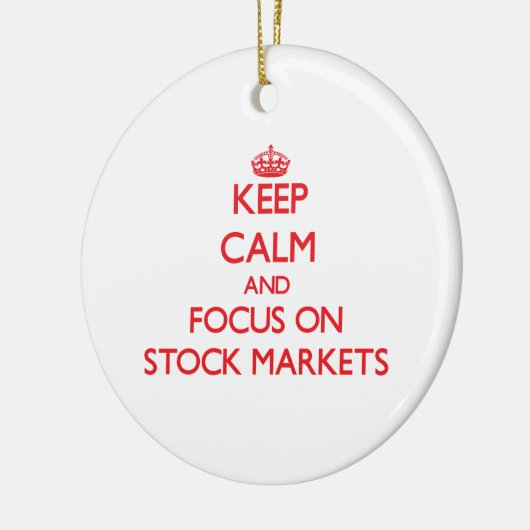 Hou kalm en focus op aandelenmarkten keramisch ornament (Links)