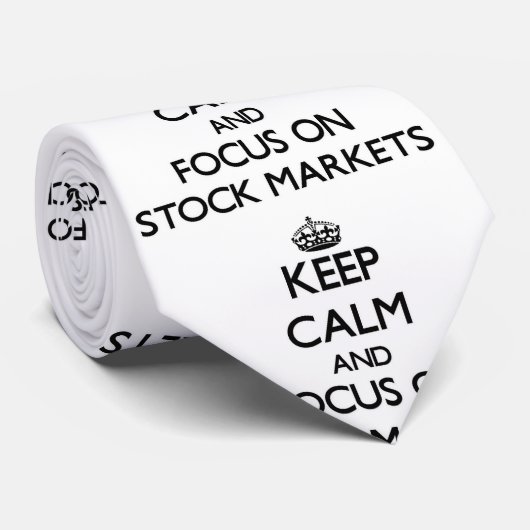 Hou kalm en focus op aandelenmarkten stropdas (Opgerold)