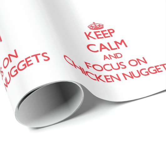 Hou kalm en focus op Chicken Nuggets Cadeaupapier (Rol Hoek)