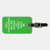 Hou kalm en focus op de kerstboom, grappig bagagelabel (Voorkant horizontaal)