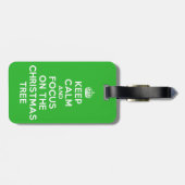 Hou kalm en focus op de kerstboom, grappig bagagelabel (Achterkant horizontaal)