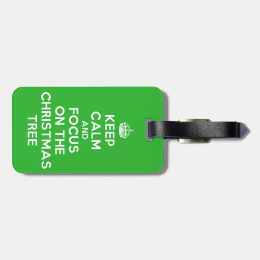 Hou kalm en focus op de kerstboom, grappig bagagelabel (Achterkant horizontaal)