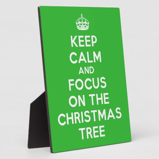 Hou kalm en focus op de kerstboom, grappig fotoplaat (Zijkant)