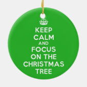 Hou kalm en focus op de kerstboom, grappig keramisch ornament (Achterkant)