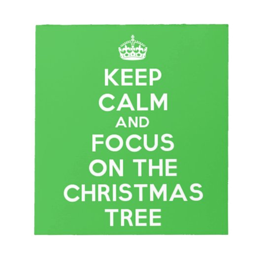 Hou kalm en focus op de kerstboom, grappig notitieblok (Voorkant)