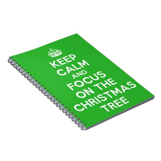 Hou kalm en focus op de kerstboom, grappig notitieboek (Rechterzijde)