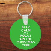 Hou kalm en focus op de kerstboom, grappig sleutelhanger (Voorkant)