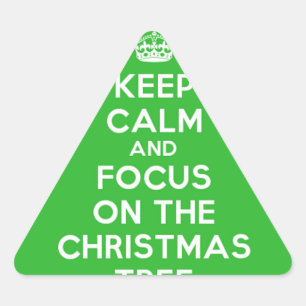 Hou kalm en focus op de kerstboom, grappig sticker