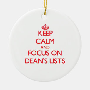 Hou kalm en focus op Dean's Lijsten Keramisch Ornament