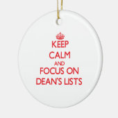 Hou kalm en focus op Dean's Lijsten Keramisch Ornament (Links)