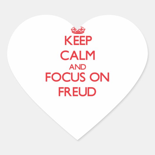 Hou kalm en focus op Freud Hart Sticker (Voorkant)