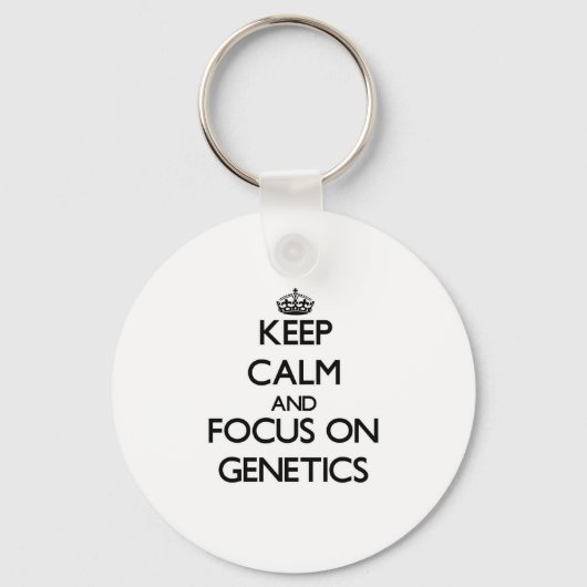 Hou kalm en focus op genetica sleutelhanger (Voorkant)