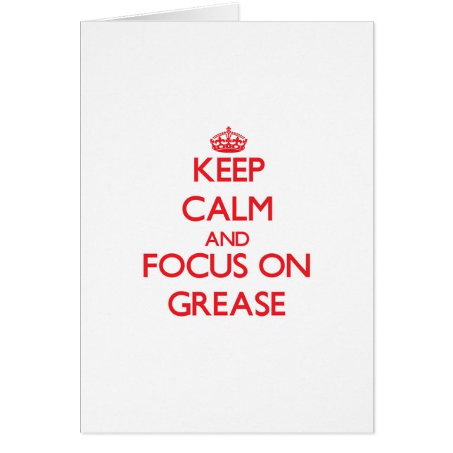 Hou kalm en focus op Grease (Voorkant)