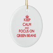 Hou kalm en focus op groene bonen keramisch ornament (Rechts)