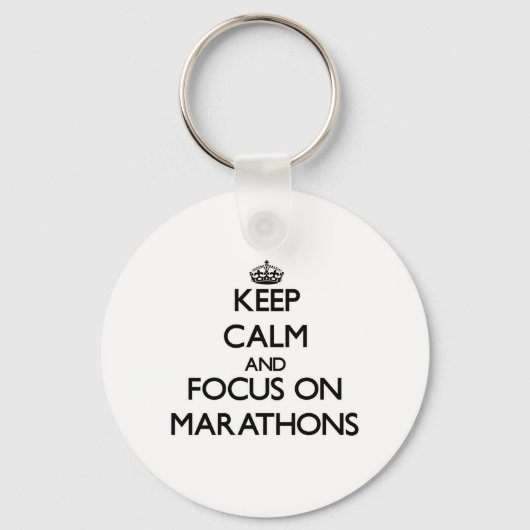 Hou kalm en focus op marathons sleutelhanger (Voorkant)