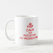 Hou kalm en focus op mijn aanklager koffiemok (Links)