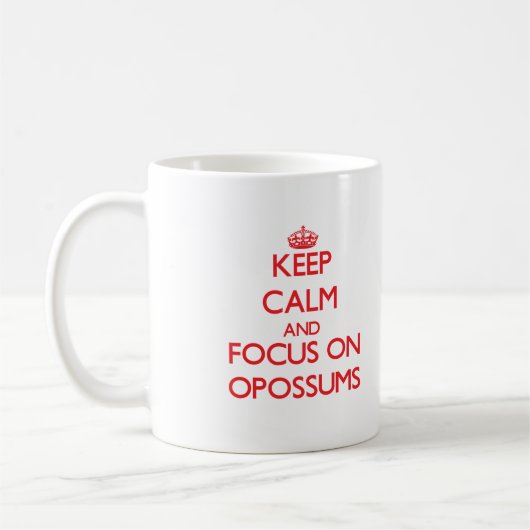 Hou kalm en focus op Opossum Koffiemok (Links)