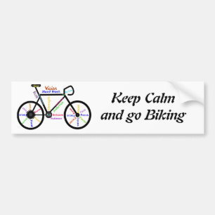 Hou kalm en ga fietsen, met Motivatie woorden Bumpersticker