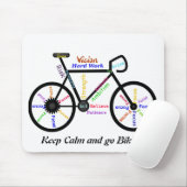Hou kalm en ga fietsen, met Motivatie woorden Muismat (Met muis)