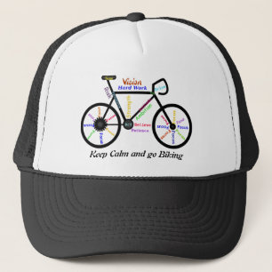 Hou kalm en ga fietsen, met Motivatie woorden Trucker Pet