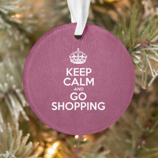 Hou kalm en ga winkelen, Roze leder, Kroon Ornament (Boom)