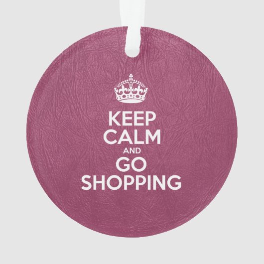 Hou kalm en ga winkelen, Roze leder, Kroon Ornament (achterkant)