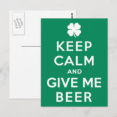 Hou kalm en geef me bier briefkaart (Voorkant / Achterkant)