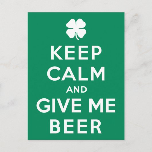 Hou kalm en geef me bier briefkaart (Voorkant)