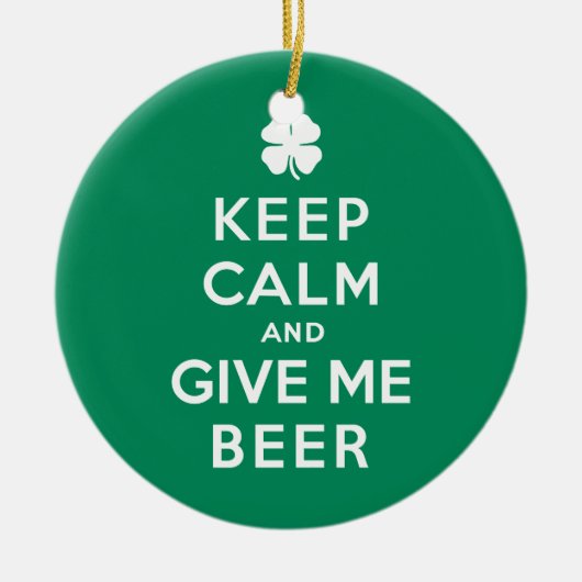 Hou kalm en geef me bier keramisch ornament (Voorkant)