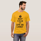 Hou kalm en geef me Snoep grappig Halloween shirt (Voorkant volledig)