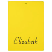 Hou kalm en glimlach op geel, gepersonaliseerd klembord (Achterkant)