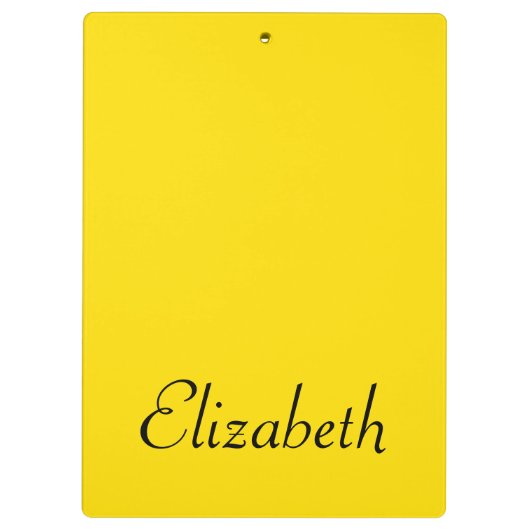 Hou kalm en glimlach op geel, gepersonaliseerd klembord (Achterkant)